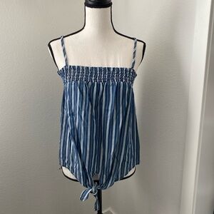 1250C blue striped blouse with straps